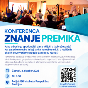Vabilo na konferenco Znanje premika, 8. oktober 2026