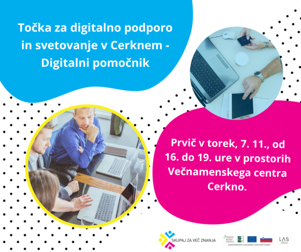 Točka za digitalno podporo in svetovanje v Cerknem - Digitalni pomočnik