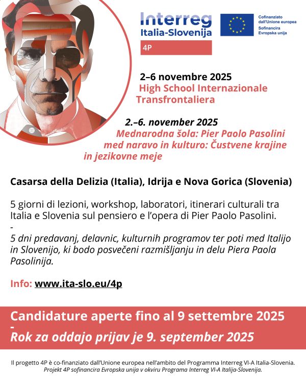 Te zanima Pasolini? Prijavi se na Mednarodno šolo!