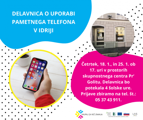 Delavnica o uporabi pametnega telefona v Idriji