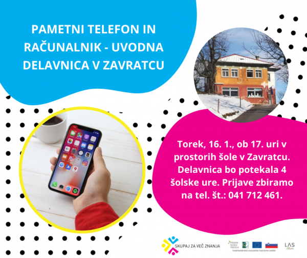 Pametni telefon in računalnik - uvodna delavnica v Zavratcu